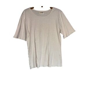 Mollusk Hemp Womens XL Cream Textured‎ Short Sleeve T Shirt Granola Girl Earthy